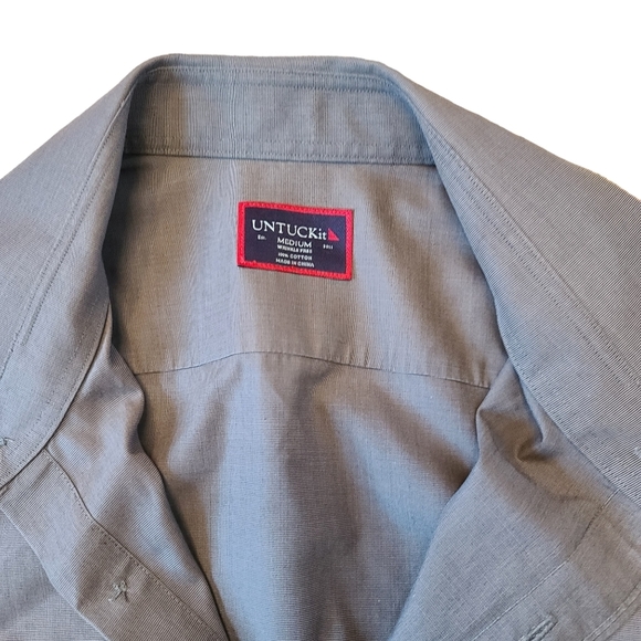 UNTUCKit long sleeve Button down Dress shirt wrinkle free Gray - Picture 3 of 4